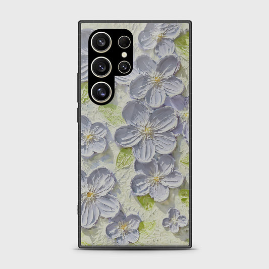 Samsung Galaxy S25 Ultra Cover - Floral Series - Design 12 - Grey & Green - HQ Premium Shine Durable Shatterproof Case