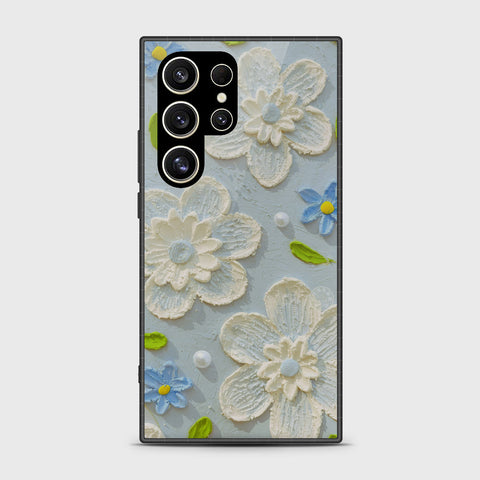 Samsung Galaxy S25 Ultra Cover - Floral Series - Design 3 - Sky Blue - HQ Premium Shine Durable Shatterproof Case