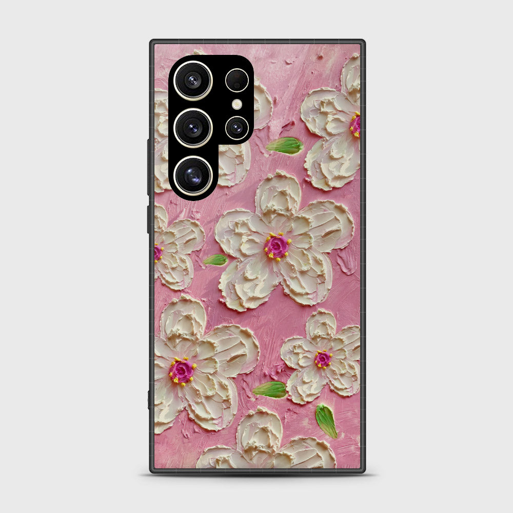 Samsung Galaxy S25 Ultra Cover - Floral Series - Design 5 - Pink & White - HQ Premium Shine Durable Shatterproof Case