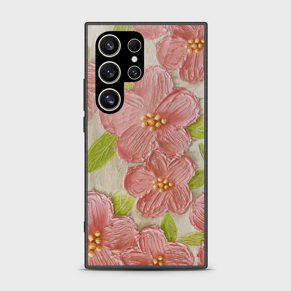 Samsung Galaxy S25 Ultra Cover - Floral Series - Design 9 - Pink & Green - HQ Premium Shine Durable Shatterproof Case