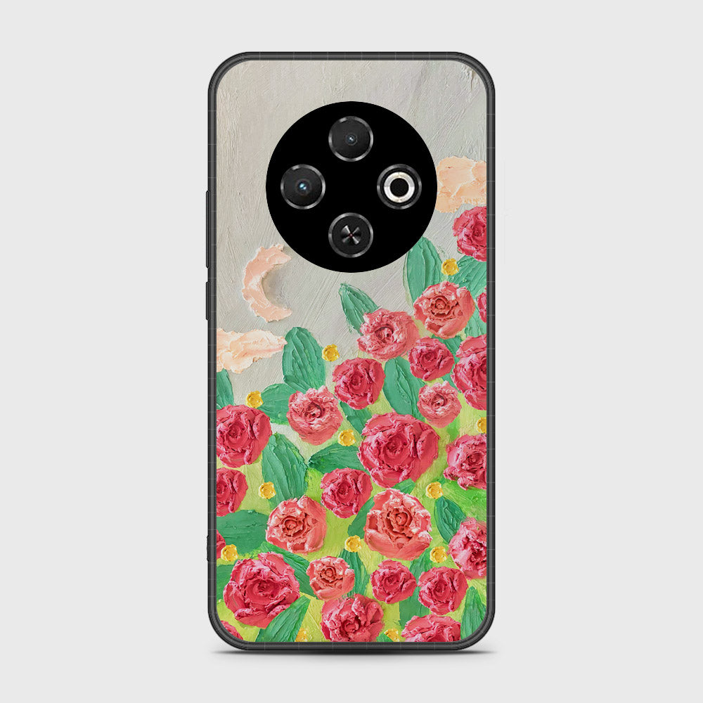 Tecno Spark 30C 4G Cover - Floral Series - Design 10 - Red & Green - HQ Premium Shine Durable Shatterproof Case