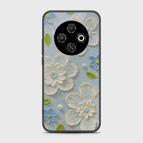 Tecno Spark 30C 4G Cover - Floral Series - Design 3 - Sky Blue - HQ Premium Shine Durable Shatterproof Case