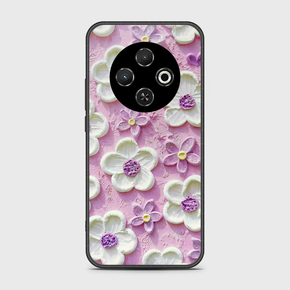 Tecno Spark 30C 4G Cover - Floral Series - Design 4 - Purple & White - HQ Premium Shine Durable Shatterproof Case