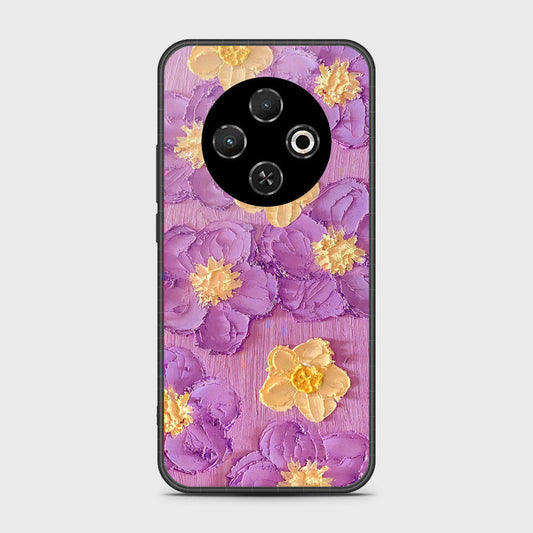 Tecno Spark 30C 4G Cover - Floral Series - Design 8 - Purple & Yellow - HQ Premium Shine Durable Shatterproof Case