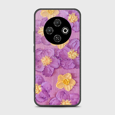 Tecno Spark 30C 4G Cover - Floral Series - Design 8 - Purple & Yellow - HQ Premium Shine Durable Shatterproof Case