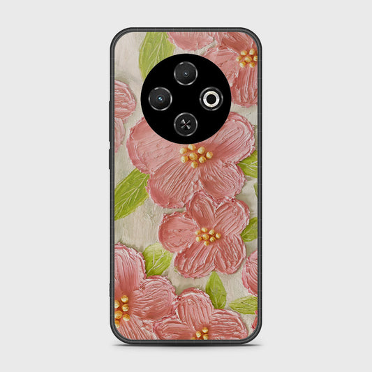 Tecno Spark 30C 4G Cover - Floral Series - Design 9 - Pink & Green - HQ Premium Shine Durable Shatterproof Case