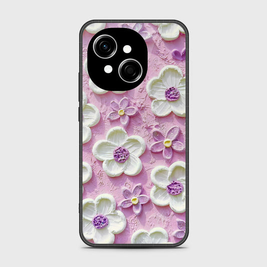 Tecno Spark Go 1 Cover - Floral Series - Design 4 - Purple & White - HQ Premium Shine Durable Shatterproof Case