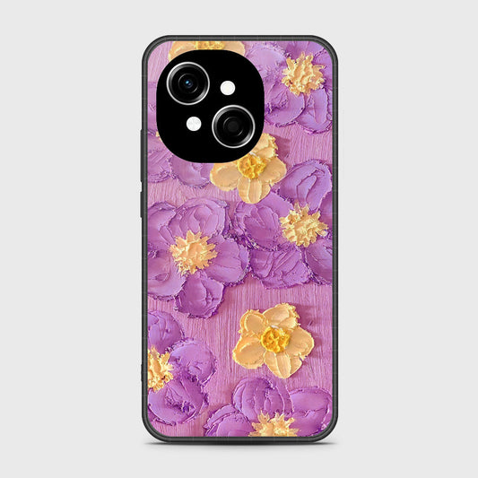 Tecno Spark Go 1 Cover - Floral Series - Design 8 - Purple & Yellow - HQ Premium Shine Durable Shatterproof Case