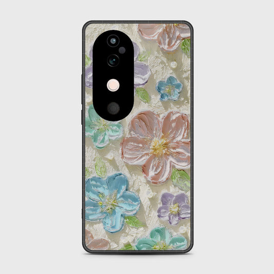 Vivo V40 Cover - Floral Series - Design 14 - Blue & Purple - HQ Premium Shine Durable Shatterproof Case