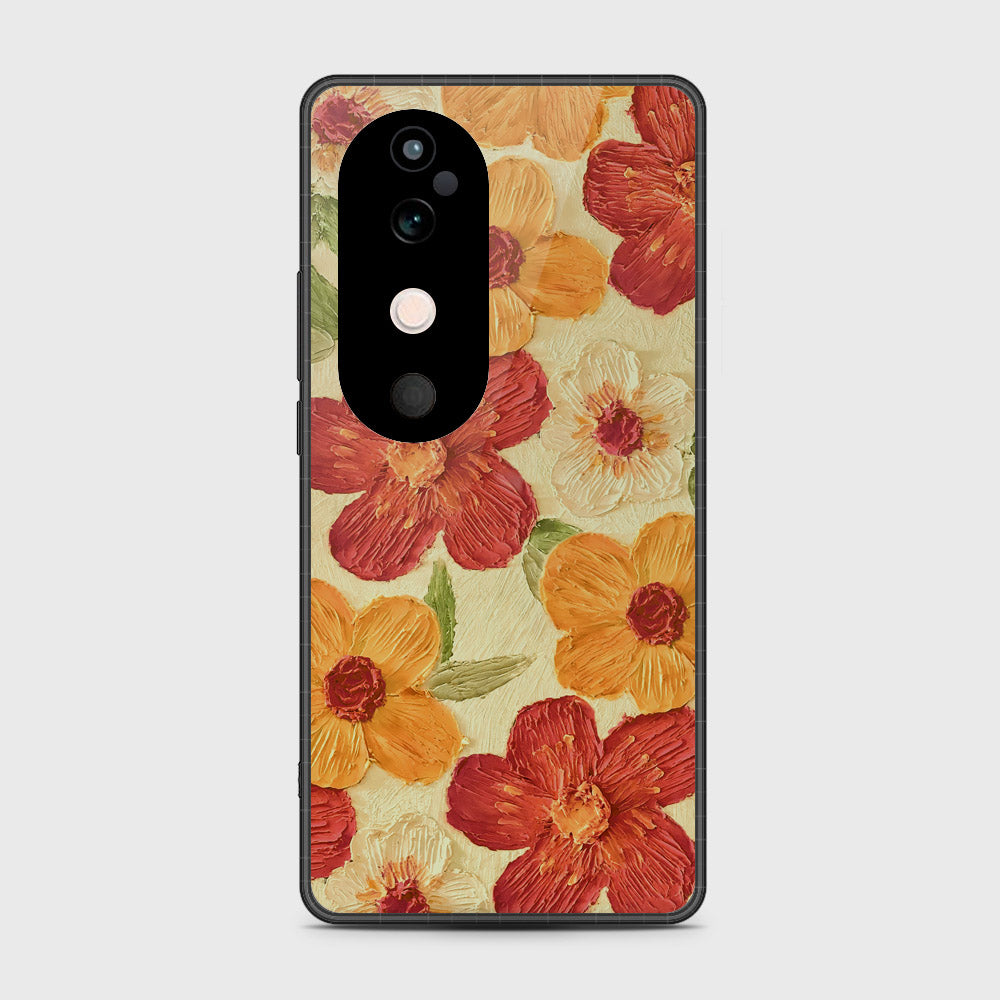 Vivo S19 Cover - Floral Series - Design 6 - Red & Orange - HQ Premium Shine Durable Shatterproof Case