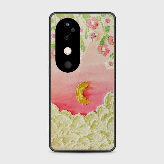 Vivo S19 Cover - Floral Series - Design 7 - Pink & Yellow - HQ Premium Shine Durable Shatterproof Case