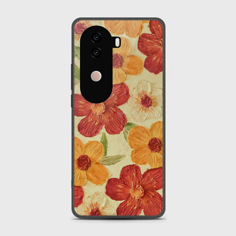 Vivo iQOO Z9s Cover - Floral Series - Design 6 - Red & Orange - HQ Premium Shine Durable Shatterproof Case