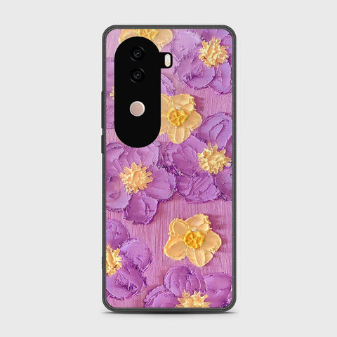 Vivo V40e Cover - Floral Series - Design 8 - Purple & Yellow - HQ Premium Shine Durable Shatterproof Case