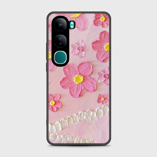 Vivo V40 Lite (IDN) Cover - Floral Series - Design 2 - Pink - HQ Premium Shine Durable Shatterproof Case