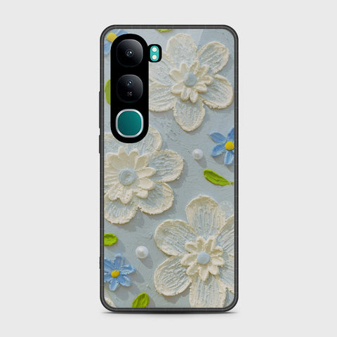 Vivo Y300 Cover - Floral Series - Design 3 - Sky Blue - HQ Premium Shine Durable Shatterproof Case