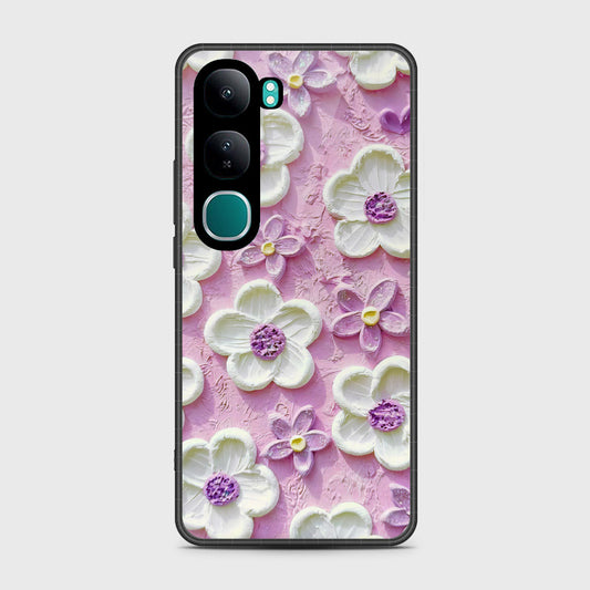 Vivo Y300 Cover - Floral Series - Design 4 - Purple & White - HQ Premium Shine Durable Shatterproof Case