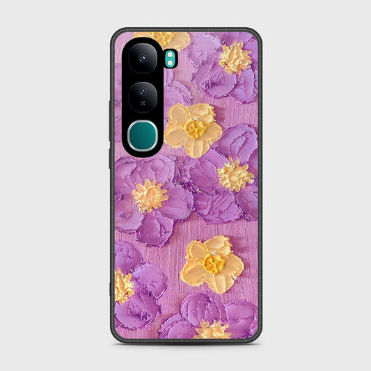 Vivo V40 Lite (IDN) Cover - Floral Series - Design 8 - Purple & Yellow - HQ Premium Shine Durable Shatterproof Case