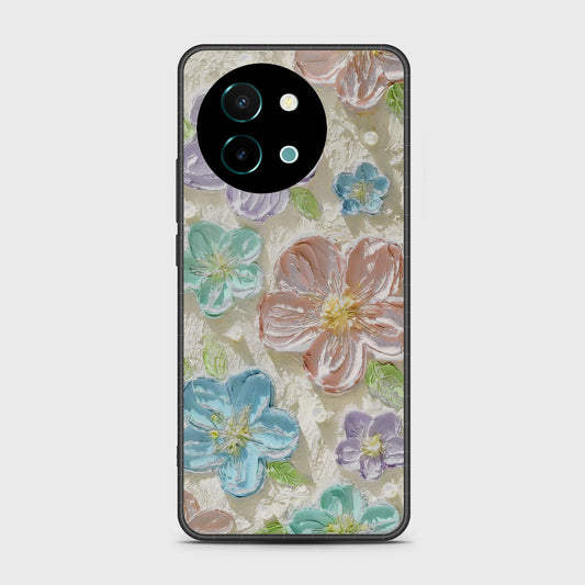 Vivo Y38 Cover - Floral Series - Design 14 - Blue & Purple - HQ Premium Shine Durable Shatterproof Case