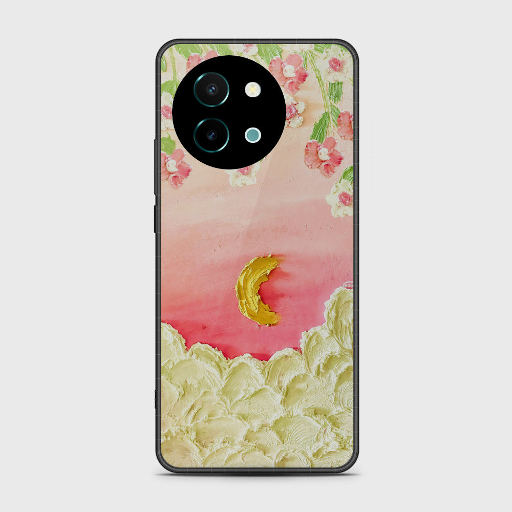 Vivo Y38 Cover - Floral Series - Design 7 - Pink & Yellow - HQ Premium Shine Durable Shatterproof Case