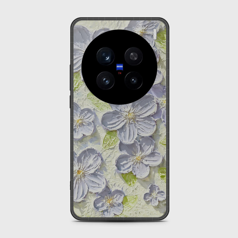 Vivo X200 Pro Cover - Floral Series - Design 12 - Grey & Green - HQ Premium Shine Durable Shatterproof Case