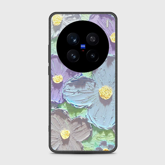 Vivo X200 Pro Cover - Floral Series - Design 1 - Purple & Aqua - HQ Premium Shine Durable Shatterproof Case