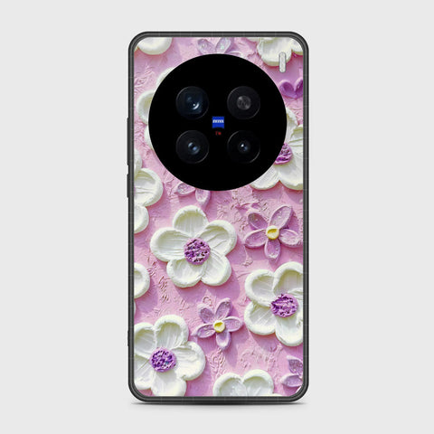 Vivo X200 Pro Cover - Floral Series - Design 4 - Purple & White - HQ Premium Shine Durable Shatterproof Case