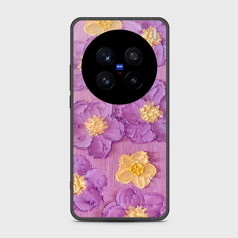 Vivo X200 Pro Cover - Floral Series - Design 8 - Purple & Yellow - HQ Premium Shine Durable Shatterproof Case