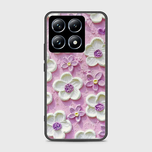 Xiaomi 14T Cover - Floral Series - Design 4 - Purple & White - HQ Premium Shine Durable Shatterproof Case