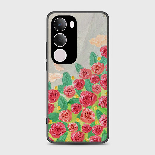 Vivo Y29 Cover - Floral Series - Design 10 - Red & Green - HQ Premium Shine Durable Shatterproof Case