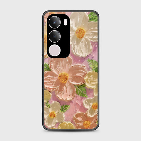 Vivo Y19s Cover - Floral Series - Design 11 - White & Green - HQ Premium Shine Durable Shatterproof Case