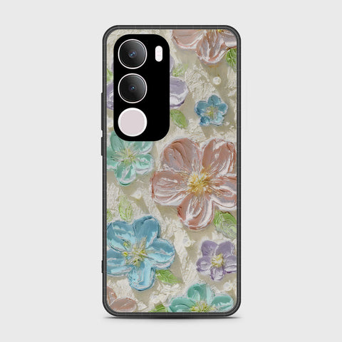 Vivo Y19s Cover - Floral Series - Design 14 - Blue & Purple - HQ Premium Shine Durable Shatterproof Case