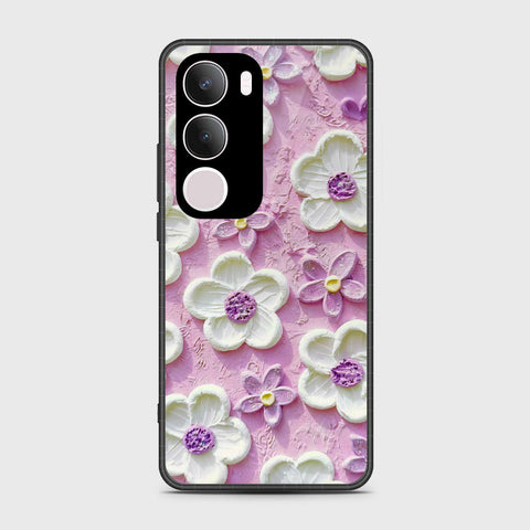 Vivo Y29 Cover - Floral Series - Design 4 - Purple & White - HQ Premium Shine Durable Shatterproof Case