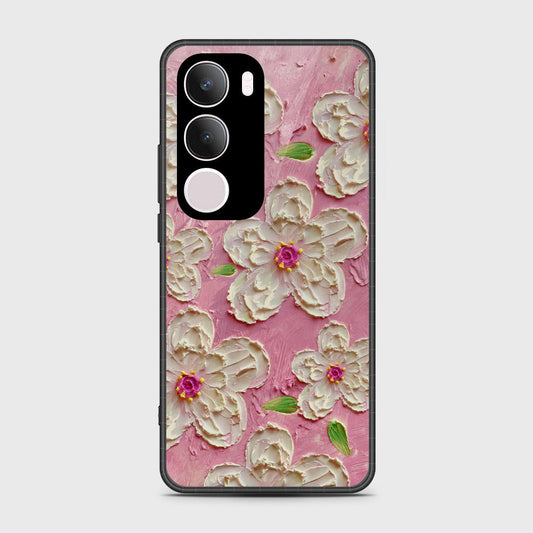 Vivo Y19s Cover - Floral Series - Design 5 - Pink & White - HQ Premium Shine Durable Shatterproof Case