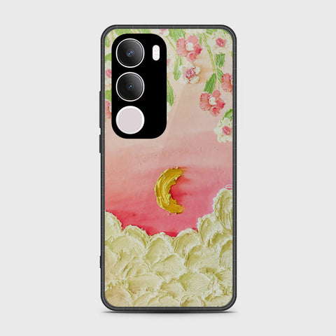 Vivo Y19s Cover - Floral Series - Design 7 - Pink & Yellow - HQ Premium Shine Durable Shatterproof Case