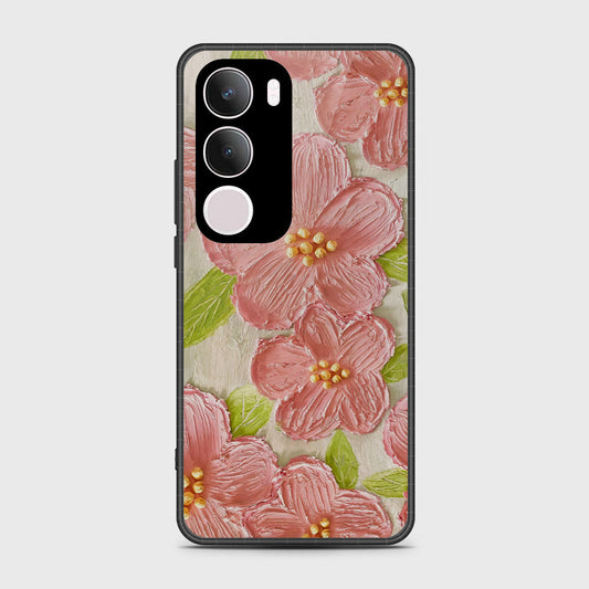 Vivo Y29 Cover - Floral Series - Design 9 - Pink & Green - HQ Premium Shine Durable Shatterproof Case