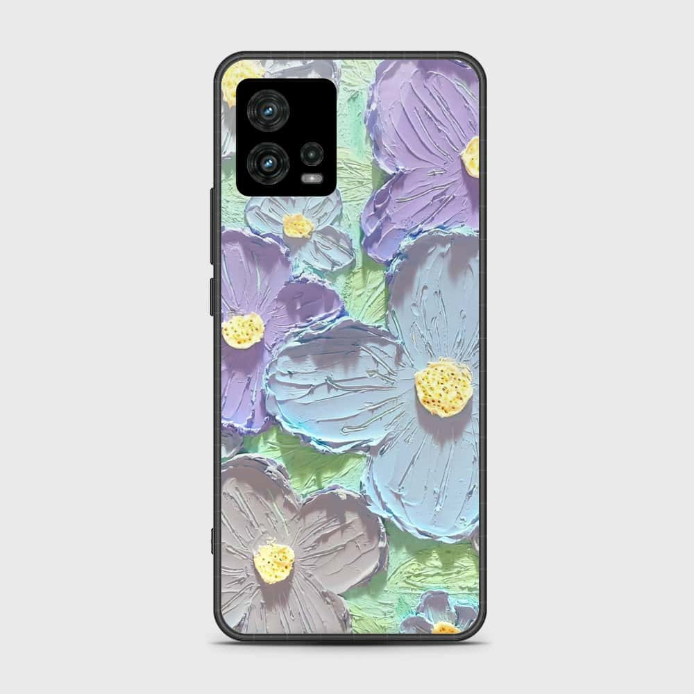 Motorola Moto G72 Cover - Floral Series - Design 1 - Purple & Aqua - HQ Premium Shine Durable Shatterproof Case