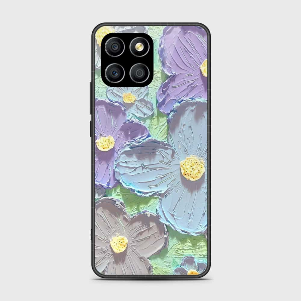 Honor X6 Cover - Floral Series - Design 1 - Purple & Aqua - HQ Premium Shine Durable Shatterproof Case