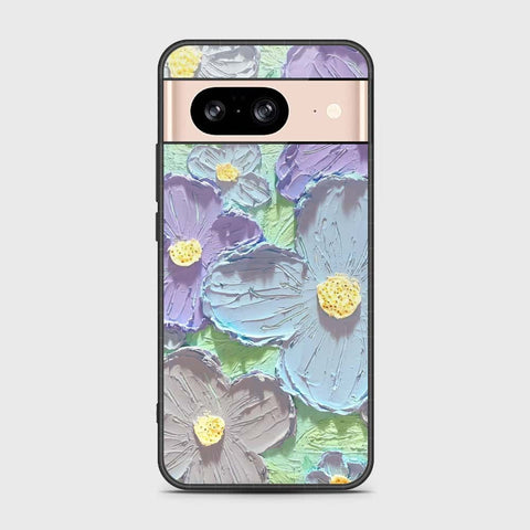 Google Pixel 8 Cover - Floral Series - Design 1 - Purple & Aqua - HQ Premium Shine Durable Shatterproof Case