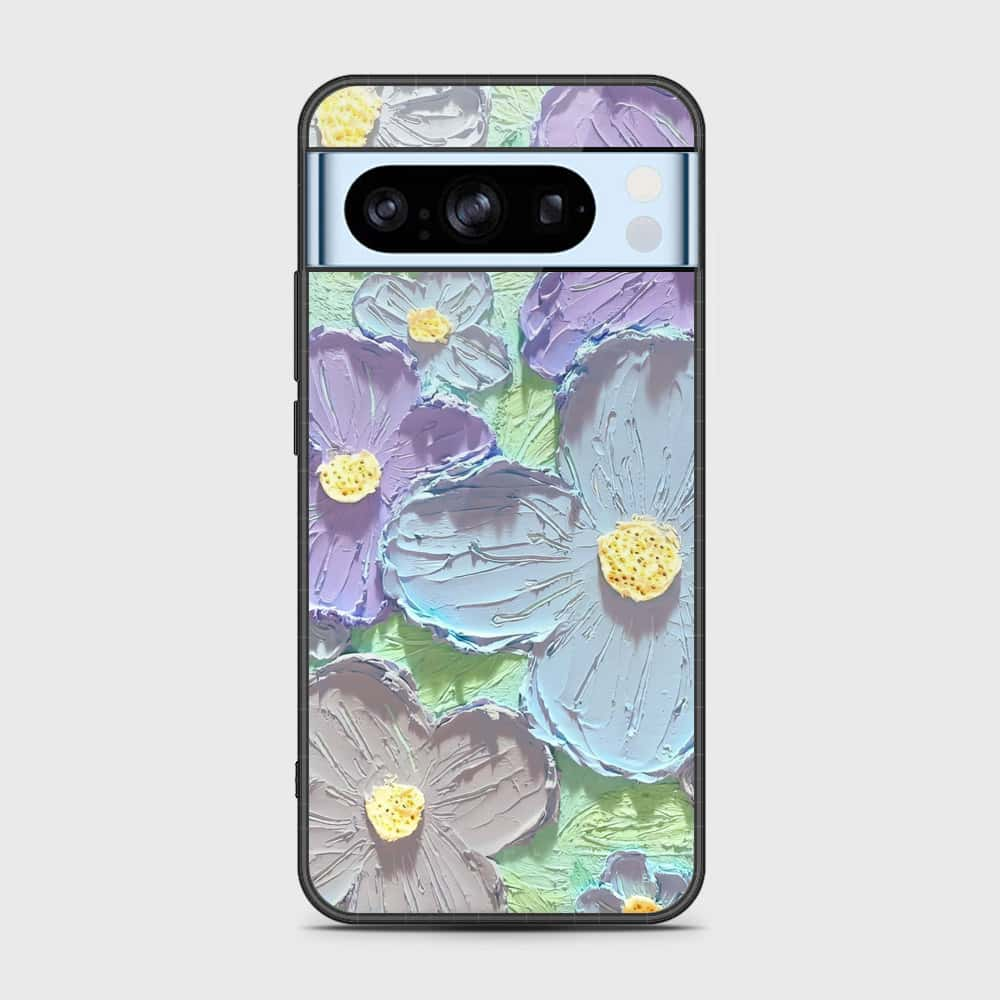 Google Pixel 8 Pro Cover - Floral Series - Design 1 - Purple & Aqua - HQ Premium Shine Durable Shatterproof Case