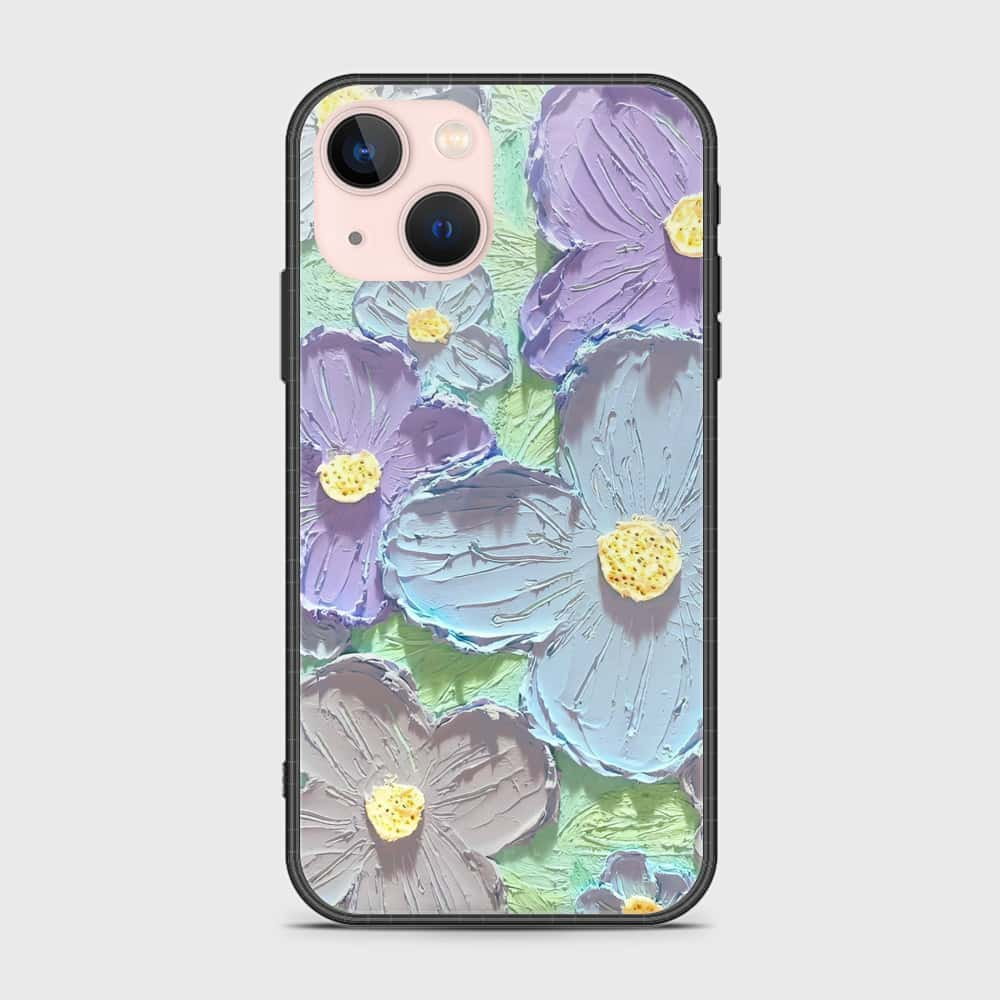 iPhone 14 Plus Cover - Floral Series - Design 1 - Purple & Aqua - HQ Premium Shine Durable Shatterproof Case