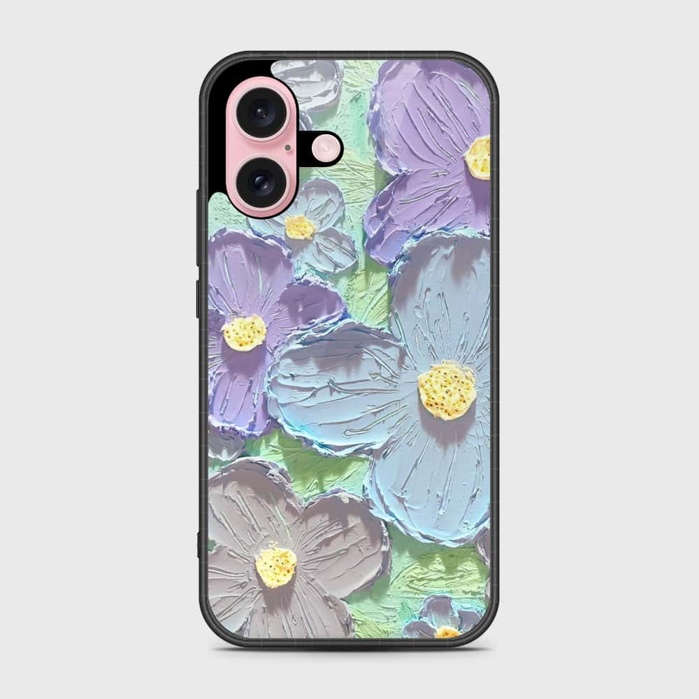 iPhone 16 Plus Cover - Floral Series - Design 1 - Purple & Aqua - HQ Premium Shine Durable Shatterproof Case