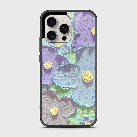 iPhone 16 Pro Cover - Floral Series - Design 1 - Purple & Aqua - HQ Premium Shine Durable Shatterproof Case