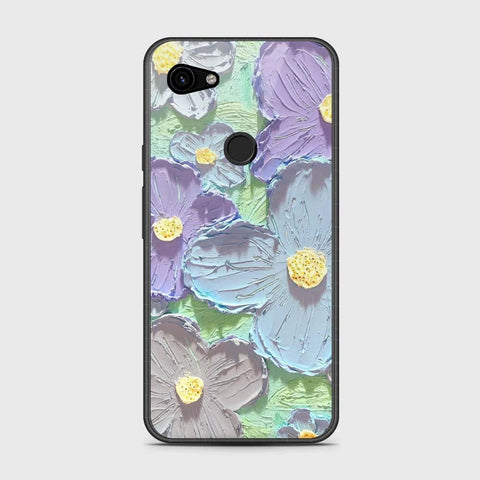 Google Pixel 3a XL Cover - Floral Series - Design 1 - Purple & Aqua - HQ Premium Shine Durable Shatterproof Case