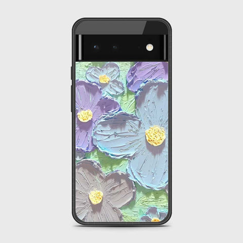 Google Pixel 6 Cover - Floral Series - Design 1 - Purple & Aqua - HQ Premium Shine Durable Shatterproof Case