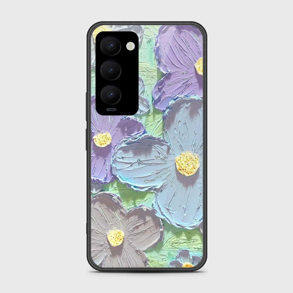 Tecno Camon 18 Premier Cover - Floral Series - Design 1 - Purple & Aqua - HQ Premium Shine Durable Shatterproof Case