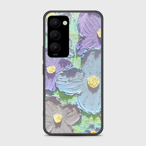 Tecno Camon 18 Premier Cover - Floral Series - Design 1 - Purple & Aqua - HQ Premium Shine Durable Shatterproof Case