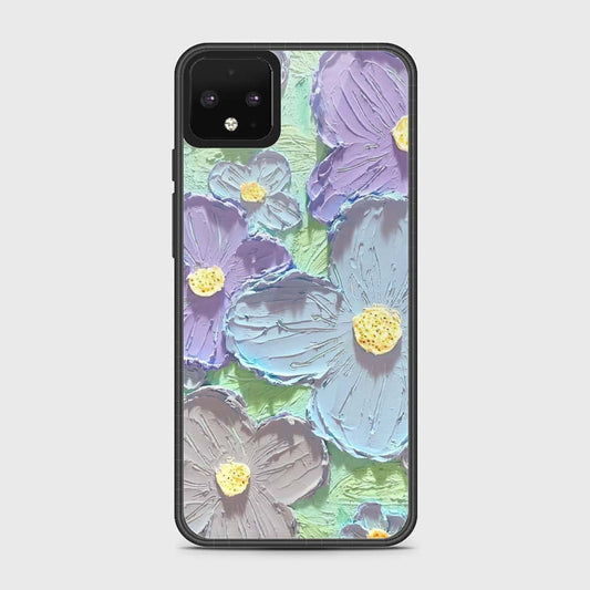 Google Pixel 4 Cover - Floral Series - Design 1 - Purple & Aqua - HQ Premium Shine Durable Shatterproof Case