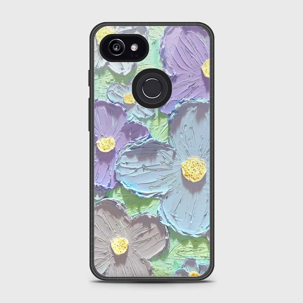 Google Pixel 3 Cover - Floral Series - Design 1 - Purple & Aqua - HQ Premium Shine Durable Shatterproof Case