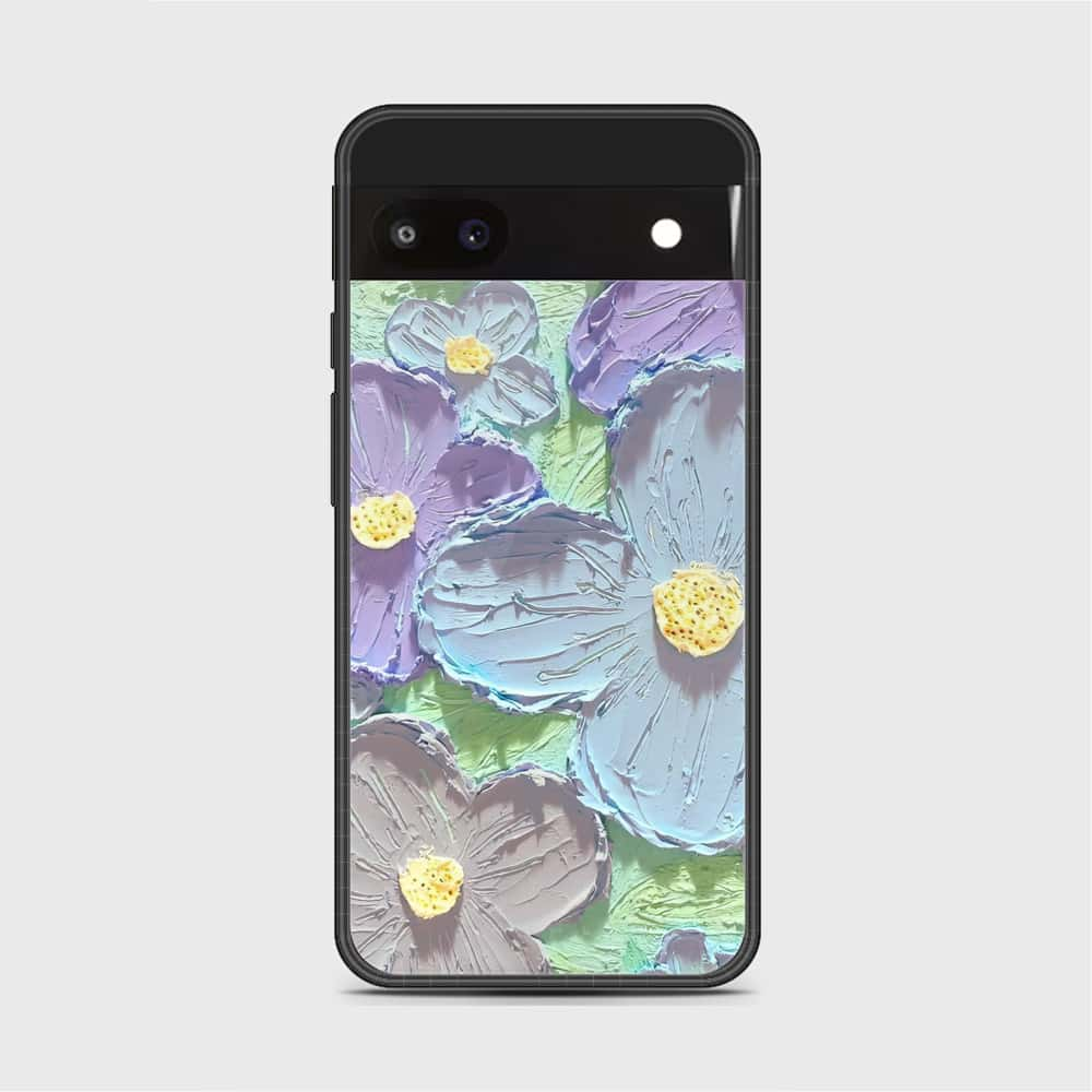 Google Pixel 6a Cover - Floral Series - Design 1 - Purple & Aqua - HQ Premium Shine Durable Shatterproof Case