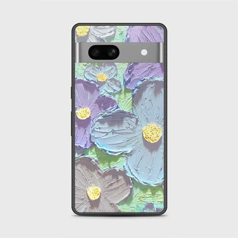 Google Pixel 7a Cover - Floral Series - Design 1 - Purple & Aqua - HQ Premium Shine Durable Shatterproof Case